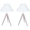 Lampes de bureau Tosel Lampe de chevet tr&eacute;pied bois blanc d'ivoire Blanc Unique. . Maison & D&eacute;co > Lampes de bureau.