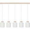 Lustres, suspensions et plafonniers Tosel Lustre bar m&eacute;tal blanc d'ivoire Blanc Unique. . Maison & D&eacute;co > Lustres, suspensions et plafonniers.