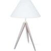 Lampes de bureau Tosel Lampe de chevet tr&eacute;pied bois blanc d'ivoire Blanc Unique. . Maison & D&eacute;co > Lampes de bureau.