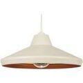 Luminaire sur Grenoble : Lustres, suspensions et plafonniers Tosel Suspension conique m&eacute;tal blanc d'ivoire et cuivre Blanc Unique. . Maison & D&eacute;co > Lustres, suspensions et plafonniers.