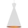 Luminaire sur Grenoble : Lustres, suspensions et plafonniers Tosel Suspension conique m&eacute;tal blanc d'ivoire et cuivre Blanc Unique. . Maison & D&eacute;co > Lustres, suspensions et plafonniers.