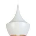 Lustres, suspensions et plafonniers Tosel Suspension conique m&eacute;tal blanc d'ivoire et cuivre Blanc Unique. . Maison & D&eacute;co > Lustres, suspensions et plafonniers. Grenoble