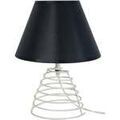 Luminaire sur Grenoble : Lampes de bureau Tosel Lampe de chevet conique m&eacute;tal blanc d'ivoire et noir Blanc Unique. . Maison & D&eacute;co > Lampes de bureau.