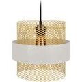 Luminaire sur Grenoble : Lustres, suspensions et plafonniers Tosel Suspension cylindrique m&eacute;tal blanc d'ivoire et or Blanc Unique. . Maison & D&eacute;co > Lustres, suspensions et plafonniers.
