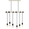 Lustres, suspensions et plafonniers Tosel Lustre bar bois blanc et bleu pastel Blanc Unique. . Maison & D&eacute;co > Lustres, suspensions et plafonniers.