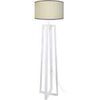 Lampadaires Tosel Lampadaire colonne bois blanc et cr&eacute;me Blanc Unique. . Maison & D&eacute;co > Lampadaires.
