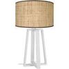 Lampes de bureau Tosel Lampe de chevet colonne bois blanc et cr&egrave;me Blanc Unique. . Maison & D&eacute;co > Lampes de bureau.
