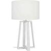 Lampes de bureau Tosel Lampe de chevet colonne bois blanc et &eacute;cru Blanc Unique. . Maison & D&eacute;co > Lampes de bureau.