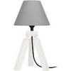 Lampes de bureau Tosel Lampe de chevet tr&eacute;pied bois blanc et gris Blanc Unique. . Maison & D&eacute;co > Lampes de bureau.