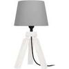 Lampes de bureau Tosel Lampe de chevet tr&eacute;pied bois blanc et gris Blanc Unique. . Maison & D&eacute;co > Lampes de bureau.
