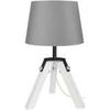 Lampes de bureau Tosel Lampe de chevet tr&eacute;pied bois blanc et gris Blanc Unique. . Maison & D&eacute;co > Lampes de bureau.