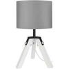 Lampes de bureau Tosel Lampe de chevet tr&eacute;pied bois blanc et gris Blanc Unique. . Maison & D&eacute;co > Lampes de bureau.