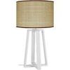 Lampes de bureau Tosel Lampe de chevet colonne bois blanc et jaune Blanc Unique. . Maison & D&eacute;co > Lampes de bureau.