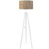 Lampadaires Tosel Lampadaire tr&eacute;pied bois blanc et Jute Blanc Unique. . Maison & D&eacute;co > Lampadaires.
