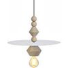 Lustres, suspensions et plafonniers Tosel Suspension cylindrique bois blanc et naturel Blanc Unique. . Maison & D&eacute;co > Lustres, suspensions et plafonniers.