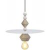 Lustres, suspensions et plafonniers Tosel Suspension cylindrique bois blanc et naturel Blanc Unique. . Maison & D&eacute;co > Lustres, suspensions et plafonniers.
