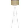 Lampadaires Tosel Lampadaire tr&eacute;pied bois blanc et Paille Blanc Unique. . Maison & D&eacute;co > Lampadaires.