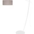 Lampadaires Tosel Lampadaire arqu&eacute; m&eacute;tal blanc et taupe Blanc Unique. . Maison & D&eacute;co > Lampadaires.
