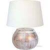 Lampes de bureau Tosel Lampe de salon globe m&eacute;tal blanc or et &eacute;cru Blanc Unique. . Maison & D&eacute;co > Lampes de bureau.