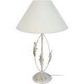 Lampes de bureau Tosel Lampe de chevet colonne m&eacute;tal blanc,or et &eacute;cru Blanc Unique. . Maison & D&eacute;co > Lampes de bureau.