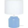 Lampes de bureau Tosel Lampe de chevet cylindrique bois bleu et blanc Bleu Unique. . Maison & D&eacute;co > Lampes de bureau.