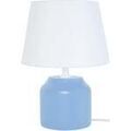 Lampes de bureau Tosel Lampe de chevet cylindrique bois bleu et blanc Bleu Unique. . Maison & D&eacute;co > Lampes de bureau.