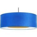 Lustres, suspensions et plafonniers Tosel Suspension cylindrique tissu bleu et or Bleu Unique. . Maison & D&eacute;co > Lustres, suspensions et plafonniers. Grenoble