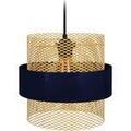 Luminaire sur Grenoble : Lustres, suspensions et plafonniers Tosel Suspension cylindrique m&eacute;tal bleu et or Bleu Unique. . Maison & D&eacute;co > Lustres, suspensions et plafonniers.