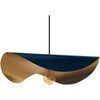 Lustres, suspensions et plafonniers Tosel Suspension chapeau de dame m&eacute;tal bleu et or Bleu Unique. . Maison & D&eacute;co > Lustres, suspensions et plafonniers.