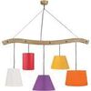 Lustres, suspensions et plafonniers Tosel Lustre poutre bois bois rustic et rouge Marron Unique. . Maison & D&eacute;co > Lustres, suspensions et plafonniers.