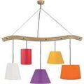 Lustres, suspensions et plafonniers Tosel Lustre poutre bois bois rustic et rouge Marron Unique. . Maison & D&eacute;co > Lustres, suspensions et plafonniers.