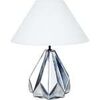 Lampes de bureau Tosel Lampe de salon g&eacute;om&eacute;trique verre chrome et blanc Argent&eacute; Unique. . Maison & D&eacute;co > Lampes de bureau.