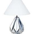Lampes de bureau Tosel Lampe de salon g&eacute;om&eacute;trique verre chrome et blanc Argent&eacute; Unique. . Maison & D&eacute;co > Lampes de bureau.