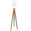 Lampadaires Tosel Lampadaire tr&eacute;pied bois fonc&eacute; et blanc Marron Unique. . Maison & D&eacute;co > Lampadaires.