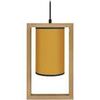 Lustres, suspensions et plafonniers Tosel Suspension carr&eacute; bois fonc&eacute; et jaune Marron Unique. . Maison & D&eacute;co > Lustres, suspensions et plafonniers.