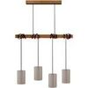 Lustres, suspensions et plafonniers Tosel Lustre bar bois fonc&eacute; et taupe Marron Unique. . Maison & D&eacute;co > Lustres, suspensions et plafonniers.