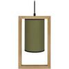 Lustres, suspensions et plafonniers Tosel Suspension carr&eacute; bois fonc&eacute; et vert kaki Marron Unique. . Maison & D&eacute;co > Lustres, suspensions et plafonniers.