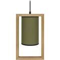 Lustres, suspensions et plafonniers Tosel Suspension carr&eacute; bois fonc&eacute; et vert kaki Marron Unique. . Maison & D&eacute;co > Lustres, suspensions et plafonniers.