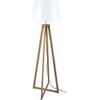 Lampadaires Tosel Lampadaire colonne bois fonc&eacute; et blanc Marron Unique. . Maison & D&eacute;co > Lampadaires.