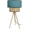 Lampes de bureau Tosel Lampe a poser tr&eacute;pied bois fonc&eacute; et bleu Marron Unique. . Maison & D&eacute;co > Lampes de bureau.