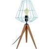 Lampes de bureau Tosel Lampe a poser tr&eacute;pied bois fonc&eacute; et bleu pastel Marron Unique. . Maison & D&eacute;co > Lampes de bureau.