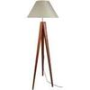 Lampadaires Tosel Lampadaire tr&eacute;pied bois fonc&eacute; et cr&eacute;me Marron Unique. . Maison & D&eacute;co > Lampadaires.