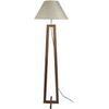 Lampadaires Tosel Lampadaire colonne bois fonc&eacute; et cr&eacute;me Marron Unique. . Maison & D&eacute;co > Lampadaires.