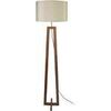 Lampadaires Tosel Lampadaire colonne bois fonc&eacute; et cr&eacute;me Marron Unique. . Maison & D&eacute;co > Lampadaires.