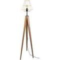 Lampadaires Tosel Lampadaire tr&eacute;pied bois fonc&eacute; et cr&eacute;me Marron Unique. . Maison & D&eacute;co > Lampadaires. Grenoble