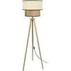Lampadaires Tosel Lampadaire tr&eacute;pied bois fonc&eacute; et cr&eacute;me Marron Unique. . Maison & D&eacute;co > Lampadaires.