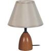 Lampes de bureau Tosel Lampe de chevet conique bois fonc&eacute; et cr&eacute;me Marron Unique. . Maison & D&eacute;co > Lampes de bureau.