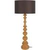 Lampes de bureau Tosel Lampe a poser colonne bois fonc&eacute; et cr&eacute;me Marron Unique. . Maison & D&eacute;co > Lampes de bureau.