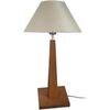 Lampes de bureau Tosel Lampe a poser droit bois fonc&eacute; et cr&eacute;me Marron Unique. . Maison & D&eacute;co > Lampes de bureau.