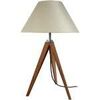 Lampes de bureau Tosel Lampe de chevet tr&eacute;pied bois fonc&eacute; et cr&eacute;me Marron Unique. . Maison & D&eacute;co > Lampes de bureau.